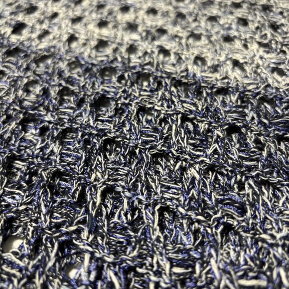 Chico’s Open Knit Ombre Sleeveless Cardigan‎ Vest Blue Gray Cream Medium/Large - Picture 10 of 12